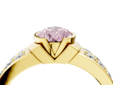 Yellow gold Fancy Pink Pear  Brilliant Diamond Channel Set Wide Band Ring with Bezel Setting_60