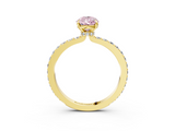 Yellow gold Fancy Pink Pear  Brilliant Pavé Band Solitaire with Four-Prong Setting_56