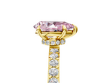 Yellow gold Fancy Pink Pear  Brilliant Pavé Band Solitaire with Four-Prong Setting_58