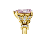 Yellow gold Fancy Pink Pear  Brilliant Solitaire with Pave Band and Four-Prong Setting_25