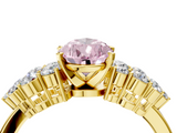 Yellow gold Fancy Pink Pear  Cluster Diamond Engagement Ring with Pavé Band and Four-Prong Setting_70