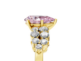 Yellow gold Fancy Pink Pear  Cluster Diamond Engagement Ring with Pavé Band and Four-Prong Setting_71