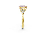 Yellow gold Fancy Pink Pear Cut Brilliant Diamond Solitaire Ring with Pear Side Stones and Four-Prong Setting_5