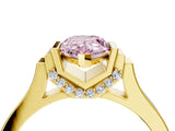 Yellow gold Fancy Pink Pear Cut Brilliant Solitaire Diamond Ring with Channel Set Band and Bar Prong Setting_16