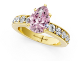 Yellow gold Fancy Pink Pear  Cut Channel Set Diamond Engagement Ring with Four-Prong Setting_231