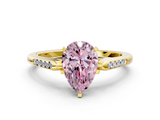 Yellow gold Fancy Pink Pear  Cut Channel Set Solitaire Engagement Ring with Four-Prong Setting_182