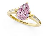 Yellow gold Fancy Pink Pear  Cut Channel Set Solitaire Engagement Ring with Four-Prong Setting_183