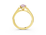 Yellow gold Fancy Pink Pear  Cut Channel Set Solitaire Engagement Ring with Four-Prong Setting_185