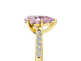 Yellow gold Fancy Pink Pear  Cut Channel Set Solitaire Engagement Ring with Four-Prong Setting_187