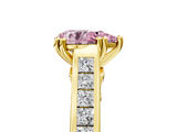 Yellow gold Fancy Pink Pear  Cut Channel Set Solitaire Engagement Ring with Prong Setting_25
