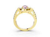 Yellow gold Fancy Pink Pear Cut Cut Halo Split Shank Prong Set Ring_3