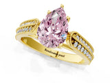 Yellow gold Fancy Pink Pear Cut Cut Pave Split Shank Engagement Ring with Four-Prong Setting_1