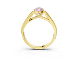 Yellow gold Fancy Pink Pear Cut Cut Pave Split Shank Engagement Ring with Four-Prong Setting_3