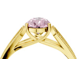 Yellow gold Fancy Pink Pear Cut Cut Pave Split Shank Engagement Ring with Four-Prong Setting_4