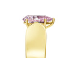 Yellow gold Fancy Pink Pear Cut Diamond Channel Set Solitaire Ring with Four-Prong Setting_17