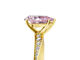 Yellow gold Fancy Pink Pear Cut Diamond Engagement Ring with Side Stone Accents and Four-Prong Setting_65
