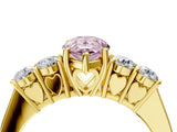 Yellow gold Fancy Pink Pear  Cut Diamond Five-Stone Prong Set White Gold Ring_35