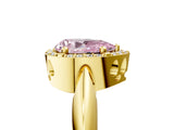 Yellow gold Fancy Pink Pear  Cut Diamond Halo Engagement Ring with Split Shank and Four-Prong Setting_95