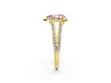 Yellow gold Fancy Pink Pear Cut Diamond Halo Split Shank Engagement Ring_41