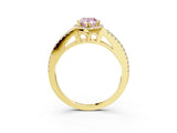 Yellow gold Fancy Pink Pear Cut Diamond Halo Split Shank Engagement Ring_42