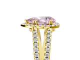 Yellow gold Fancy Pink Pear Cut Diamond Halo Split Shank Engagement Ring_44
