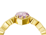 Yellow gold Fancy Pink Pear  Cut Diamond Milgrain Marquise Band with Prong Setting_7