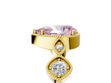 Yellow gold Fancy Pink Pear  Cut Diamond Milgrain Marquise Band with Prong Setting_8