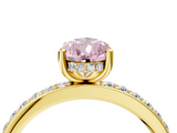 Yellow gold Fancy Pink Pear  Cut Diamond Pavé Band Ring with Four-Prong Setting_27