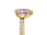 Yellow gold Fancy Pink Pear  Cut Diamond Pavé Band Ring with Four-Prong Setting_28