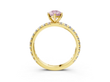 Yellow gold Fancy Pink Pear  Cut Diamond Pavé Band with Four-Prong Setting_40