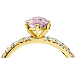 Yellow gold Fancy Pink Pear  Cut Diamond Pavé Band with Four-Prong Setting_41