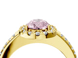 Yellow gold Fancy Pink Pear Cut Diamond Pavé Halo Ring with Four-Prong Setting_40