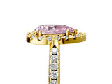 Yellow gold Fancy Pink Pear Cut Diamond Pavé Halo Ring with Four-Prong Setting_41