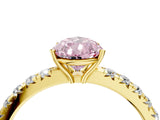 Yellow gold Fancy Pink Pear Cut Diamond Pavé Solitaire Engagement Ring with Four-Prong Setting_96