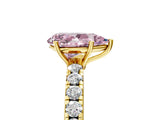 Yellow gold Fancy Pink Pear Cut Diamond Pavé Solitaire Engagement Ring with Four-Prong Setting_97