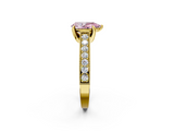 Yellow gold Fancy Pink Pear  Cut Diamond Pave Band with Four-Prong Setting_39