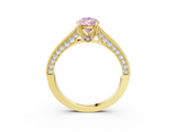 Yellow gold Fancy Pink Pear  Cut Diamond Pave Band with Four-Prong Setting_40