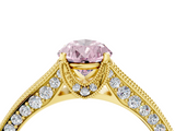 Yellow gold Fancy Pink Pear  Cut Diamond Pave Band with Four-Prong Setting_41
