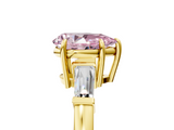 Yellow gold Fancy Pink Pear  Cut Diamond Ring with Tapered Baguette Side Stones in Four-Prong Setting_8