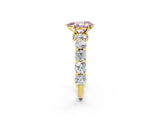 Yellow gold Fancy Pink Pear Cut Diamond Side Stone Engagement Ring with Four-Prong Setting_38