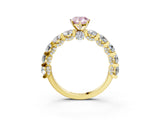 Yellow gold Fancy Pink Pear Cut Diamond Side Stone Engagement Ring with Four-Prong Setting_39