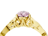 Yellow gold Fancy Pink Pear Cut Diamond Solitaire Celtic Knot Ring with Four-Prong Setting_45