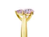 Yellow gold Fancy Pink Pear Cut Diamond Solitaire Engagement Ring with Cathedral Setting and Four-Prong Mount_137