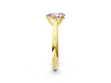 Yellow gold Fancy Pink Pear Cut Diamond Solitaire Engagement Ring with Cathedral Setting and Four-Prong Mount_26