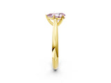 Yellow gold Fancy Pink Pear Cut Diamond Solitaire Engagement Ring with Cathedral Setting and Four-Prong Mount_32