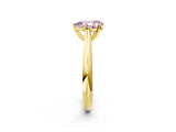 Yellow gold Fancy Pink Pear Cut Diamond Solitaire Engagement Ring with Cathedral Setting and Four-Prong Mount_80