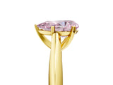 Yellow gold Fancy Pink Pear Cut Diamond Solitaire Engagement Ring with Cathedral Setting and Four-Prong Mount_83