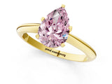 Yellow gold Fancy Pink Pear Cut Diamond Solitaire Engagement Ring with Classic Band and Four-Prong Setting_25