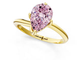 Yellow gold Fancy Pink Pear Cut Diamond Solitaire Engagement Ring with Four-Prong Setting and Classic Band_21