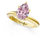 Yellow gold Fancy Pink Pear Cut Diamond Solitaire Engagement Ring with Round Band and Four-Prong Setting_174